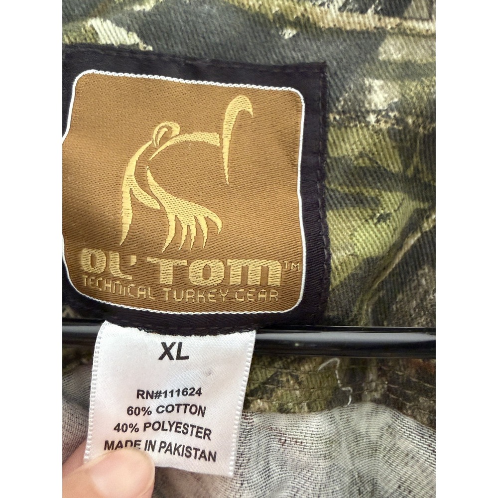 Ol'Tom Technical Turkey Gear Men's long sleeve shirt Camo button size XL